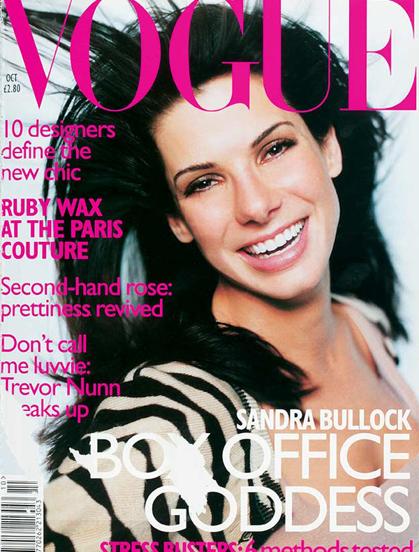 VoguecoverOct1996 E XL Moda na naslovnici: Sandra Bullock najplaćenija glumica svih vremena