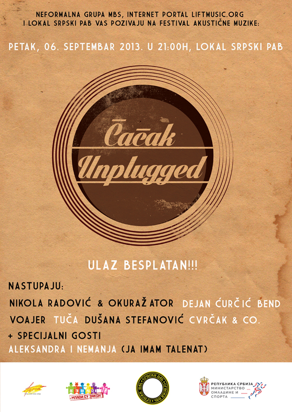 plakat a3web Festival “Čačak Unplugged”