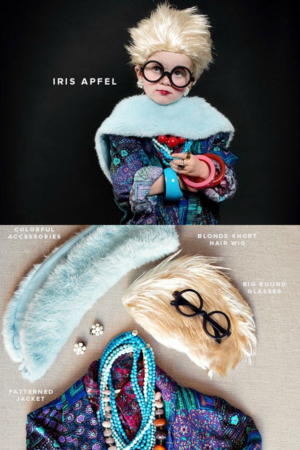 06 Mala Iris Apfel + kostim Deca u kostimima modnih stručnjaka za Noć veštica