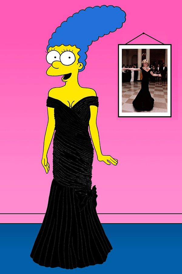 Catherine Walker Lady Diana vogue 19nov13 aleXsandro Palombo b 592x888 Nova modna ikona: Marge Simpson 