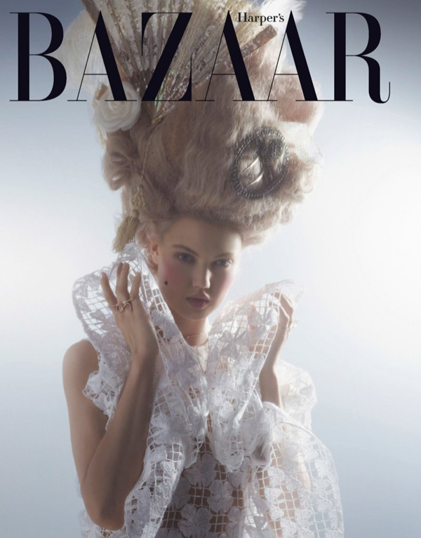 couture marie antoinette1 Karl Lagerfeld i Lindzi Vikson za Harpers Bazaar