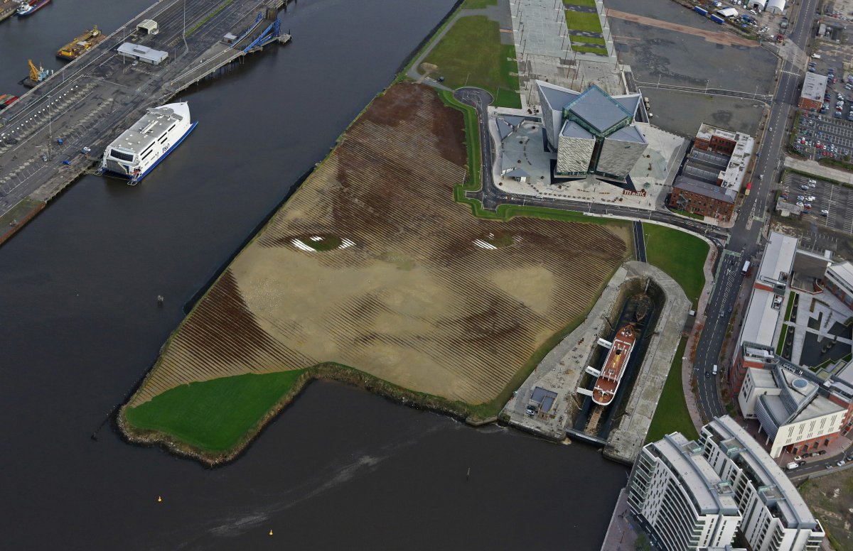 cuban american artist jorge rodriguez gerada used of 2000 tons of sand 2000 tons of soil and about 30000 wooden pegs to create the face of an anonymous 6 year old local belfast girl on an 11 acre piece of land art 1 Umetnost je kul: Performansi, skulpture i ostala čuda