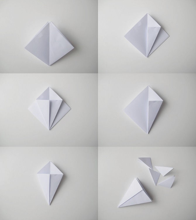 ukras origami korak10 Napravite sami origami ukras u obliku dijamanta