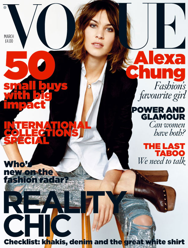 Vogue Mart 2010 Alexa Chung Naslovnice britanskog Vogue a u 2010. 