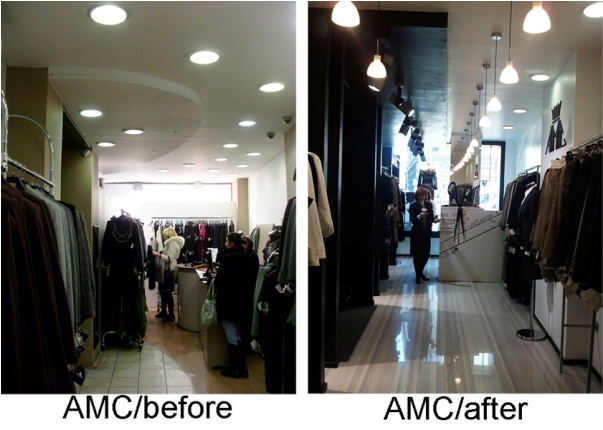 pre i posle New AMC Fashion Store by Vladimir Paripović