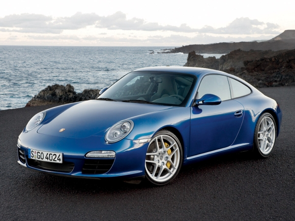 2009 porsche 911 997 carrera s blue front view 200km/h: I automobili slave ljubav