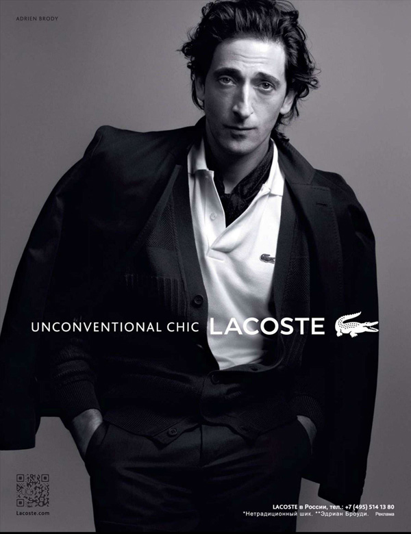 Slika 143 Lacoste: Adrien Brody kao modna ikona