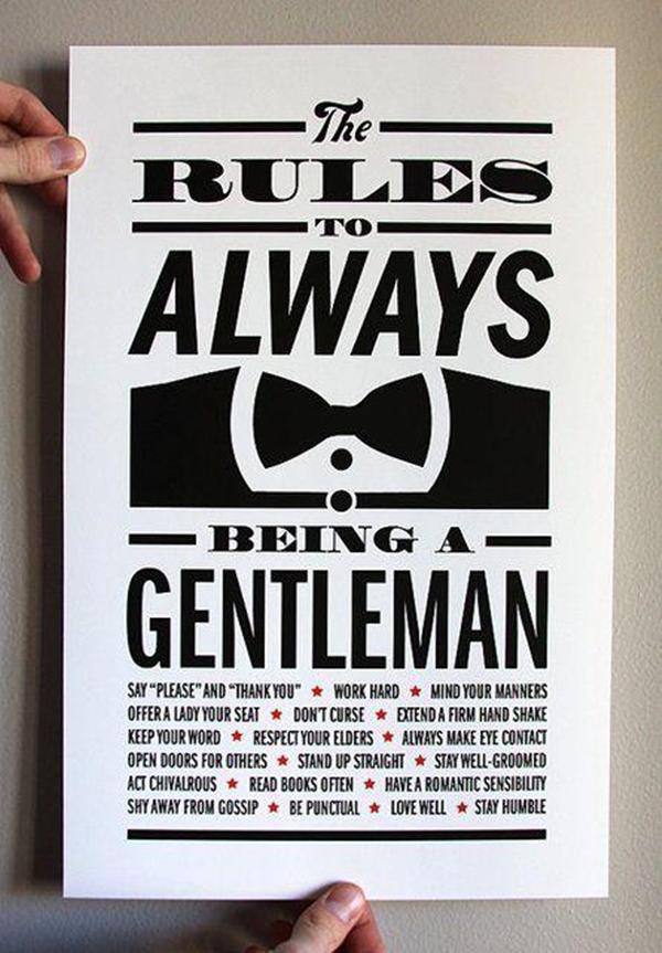 slika 142 Zlatna pravila za džentlmene