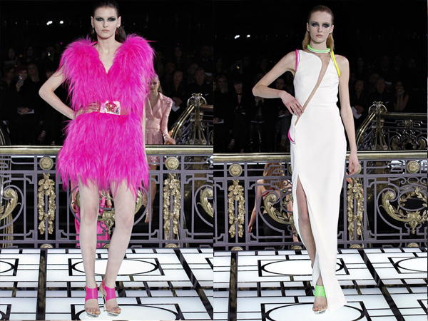 Roze krzno i bela maksi haljina slika 5 Proleće i leto na modnim pistama: Versace