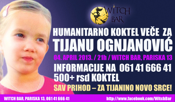 pozivnica ZaTijaninoSrce Humanitarno koktel veče za Tijanu Ognjanović
