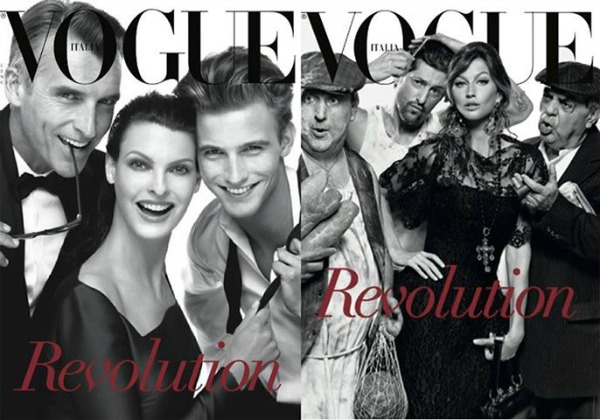 Samo dve od šest naslovnih strana novog broja časopisa   Vogue Italia   Modni zalogaj: “Vogue Italia” slavi 25 godina mode 
