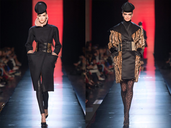 slika1 crni kaput i kaput sa animal printom Jesen na modnim pistama: Jean Paul Gaultier 