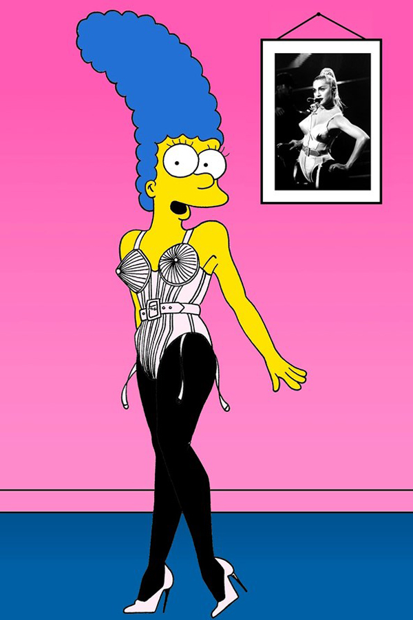 Jean Paul Gaultier Madonna vogue 19nov13 aleXsandro Palombo b 592x888 Nova modna ikona: Marge Simpson 