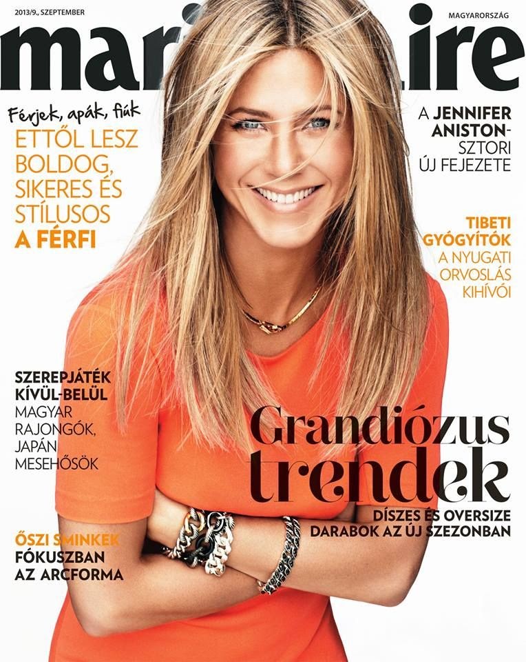 Jennifer Aniston on Cover for Marie Claire Hungary September 2013 Godina kroz naslovnice: Marie Claire 
