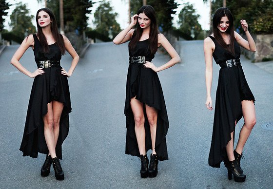 gallery big all black outfit with hi lo dress 1 Spajamo boje, volimo modu: Crna i crna  