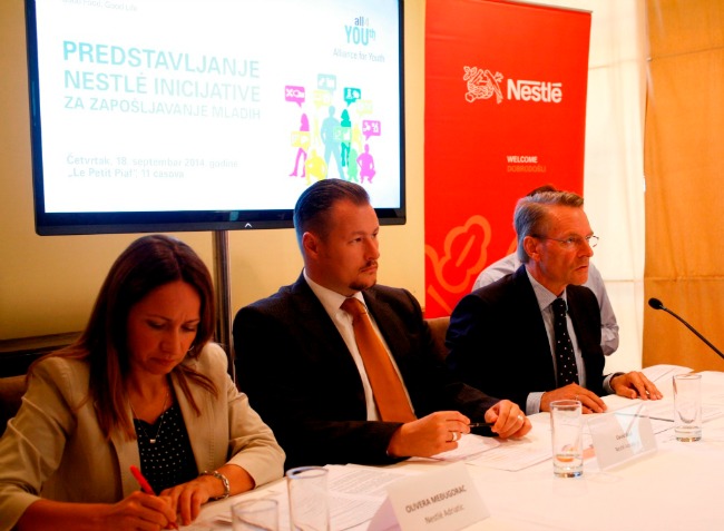 Nestle Olivera Medjugorac David Gaal Ansgar Bornemann Nestlé: Inicijativa Savez za mlade uposliće 100.000 mladih širom Evrope