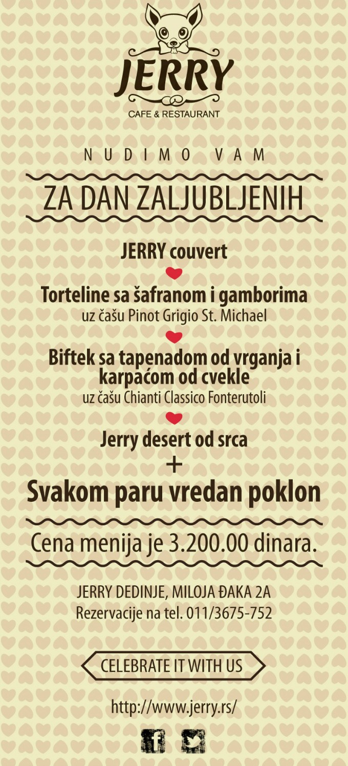 JERRY Dedinje Restoran Jerry: Zaljubite se ponovo