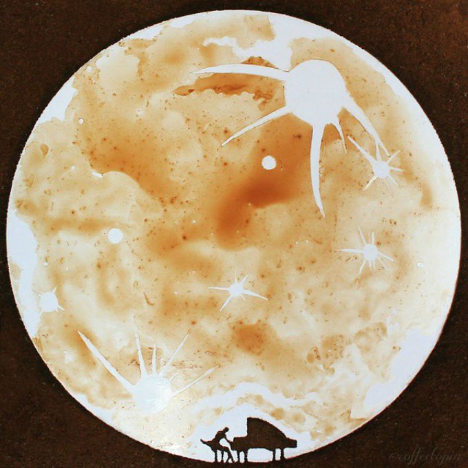 slikanje talogom od kafe 11 Umetnička dela nastala pomoću taloga od kafe