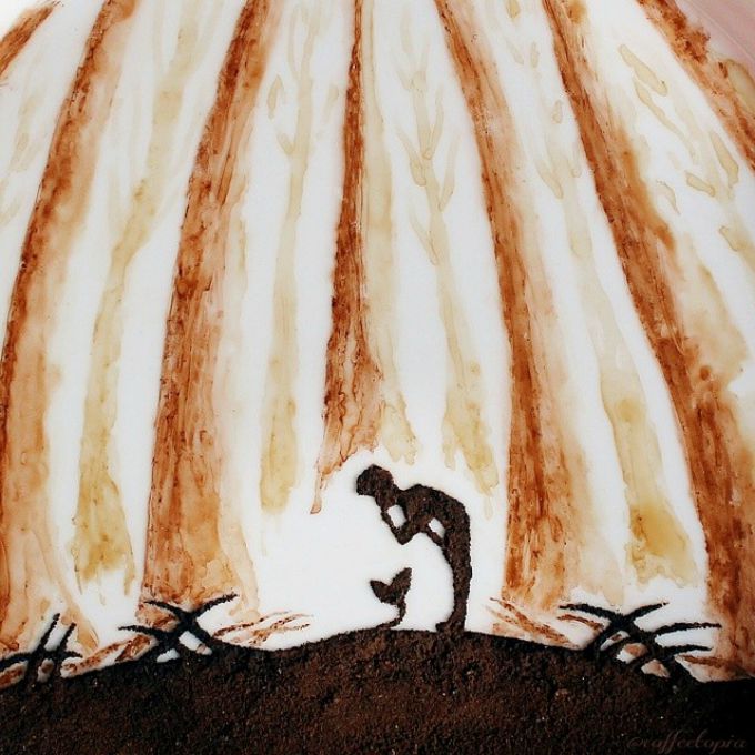 slikanje talogom od kafe 8 Umetnička dela nastala pomoću taloga od kafe