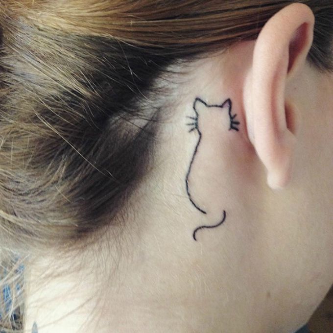 wannabe magazin6 Minimalne tetovaže za sve ljubitelje mačaka