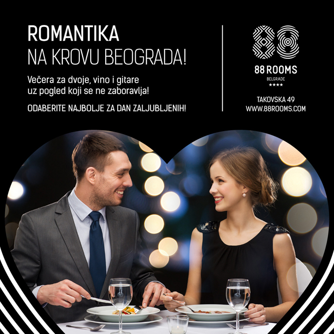 88 rooms v day instagram post 1080x1080 black Nagradni giveaway: Osvoji večeru za Dan zaljubljenih na najromantičnijem mestu u Beogradu!