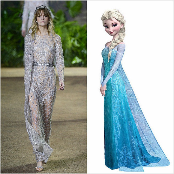 Elsa Wearing Elie Saab Couture Najlepše haljine sa NEDELJE MODE inspirisane Diznijevim princezama
