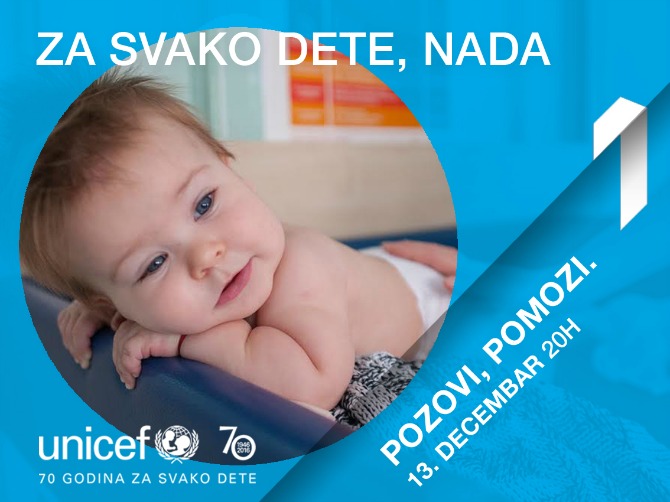 UNICEF i Prva TV Teleton 2 UNICEF ov rođendanski Teleton sutra na Prvoj televiziji