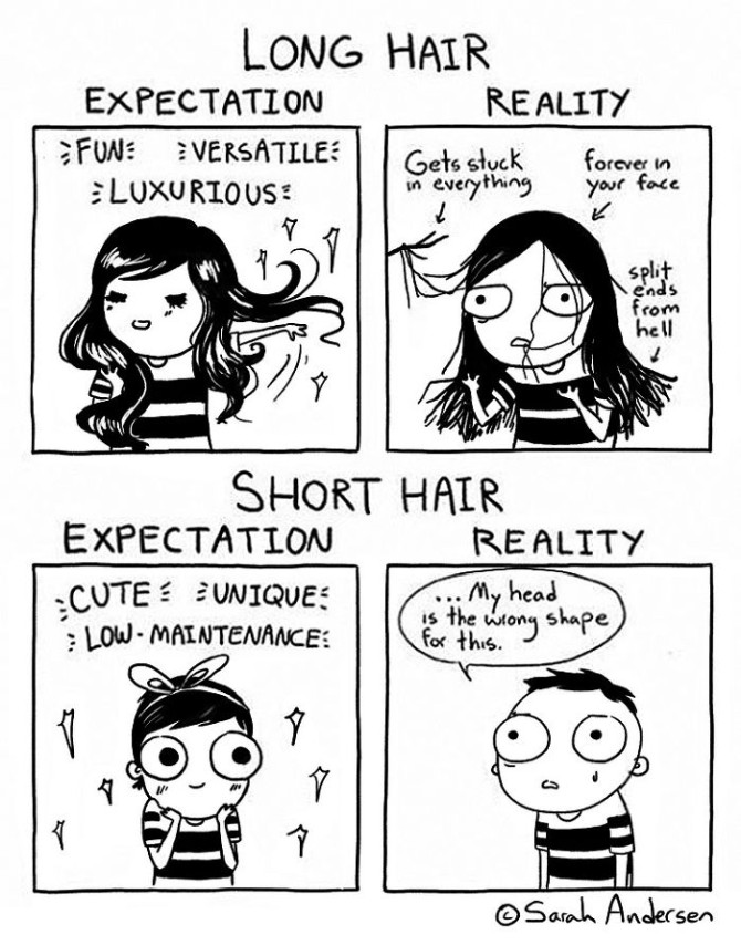 ilustracije8 Ženski problemi sa kosom koje muškarci nikada neće razumeti (ILUSTRACIJE)