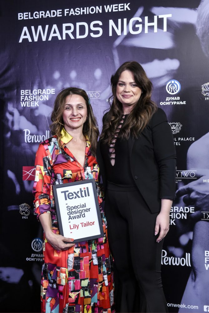 Lily Tailor nagrada Textil Designer Award e1542285178691 Uručene nagrade 44. Belgrade Fashion Week a