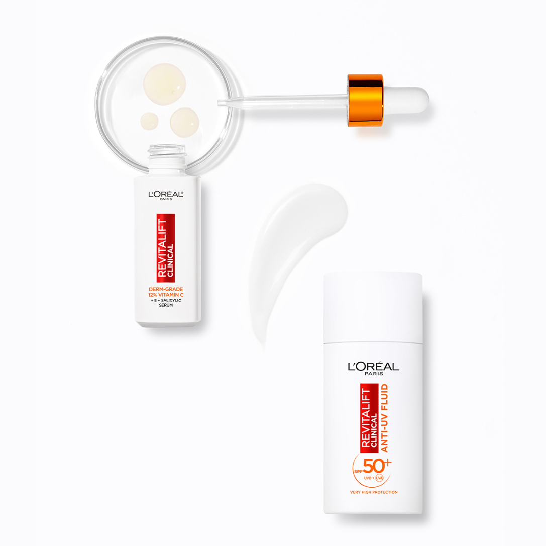 rvt clinical flatlay 21.jpg Витамин С и SPF са задължителни елементи от всеки ритуал за грижа за кожата – открийте новата линия L’Oréal Paris Revitalift и изпробайте продуктите