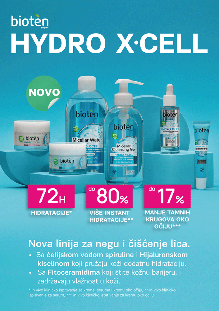 HydroXCell flajer A5 03 2 5 koraka za dubinsku hidrataciju i oporavak kože nakon leta: Nova Bioten HYDRO X CELL linija će vam dati najbolji ten ove jeseni