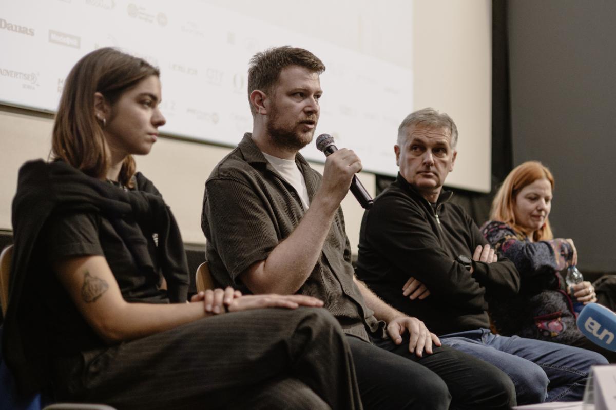 Lena Trifunovic Ivan Bakrac Rajko Petrovic Branka Pavlovic FOTO Tanja Drobnjak Predstavljen takmičarski program Slobodne zone: O porodici, odgovornosti i drugim šansama