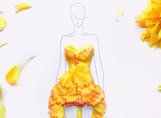 Moda i umetnost: Haljine od pravog cveća