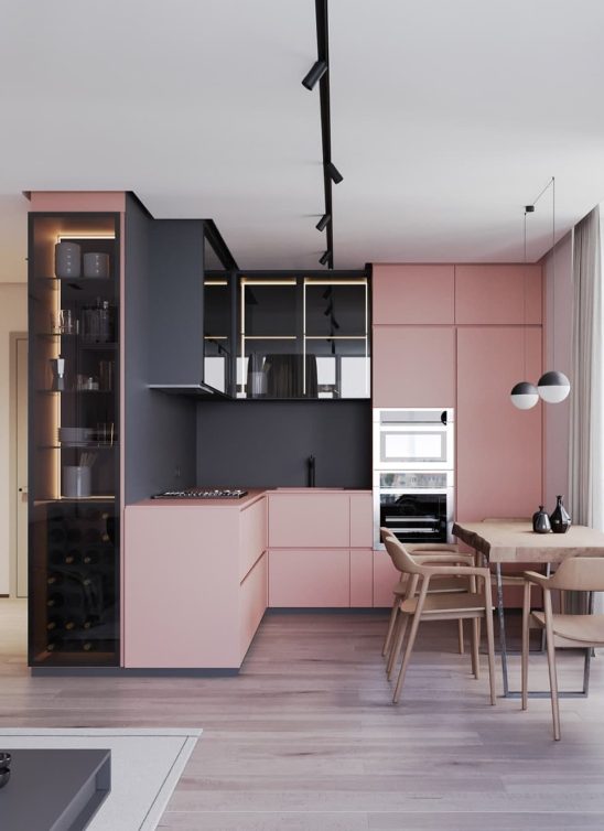 Inspirativne ružičaste kuhinje kao primeri pozitivnosti i elegancije