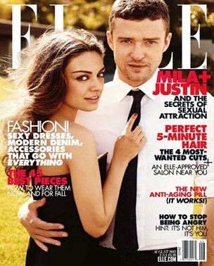 Mila Kunis i Justin Timberlake za “Elle US” avgust 2011.